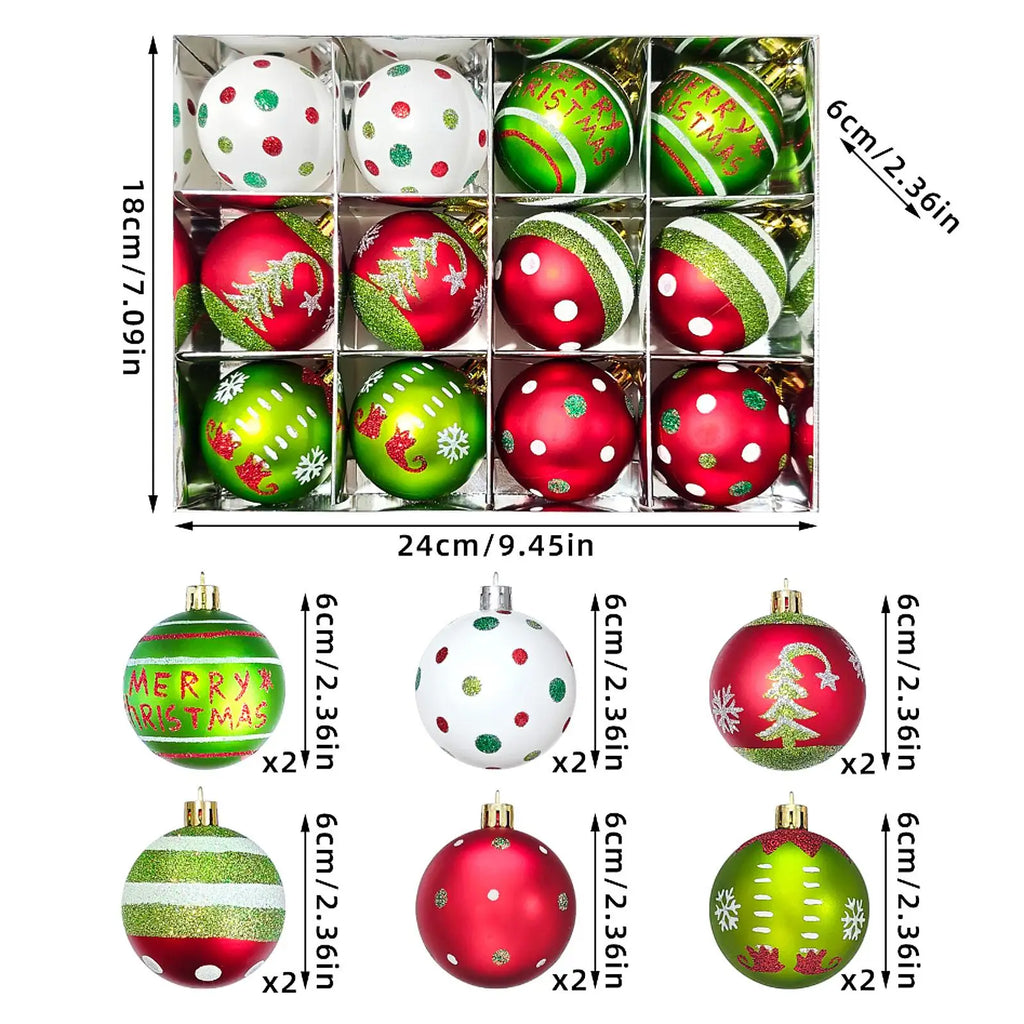 Conjunto de Enfeites de natal para Árvore - Bolas Decorativas Elegantes