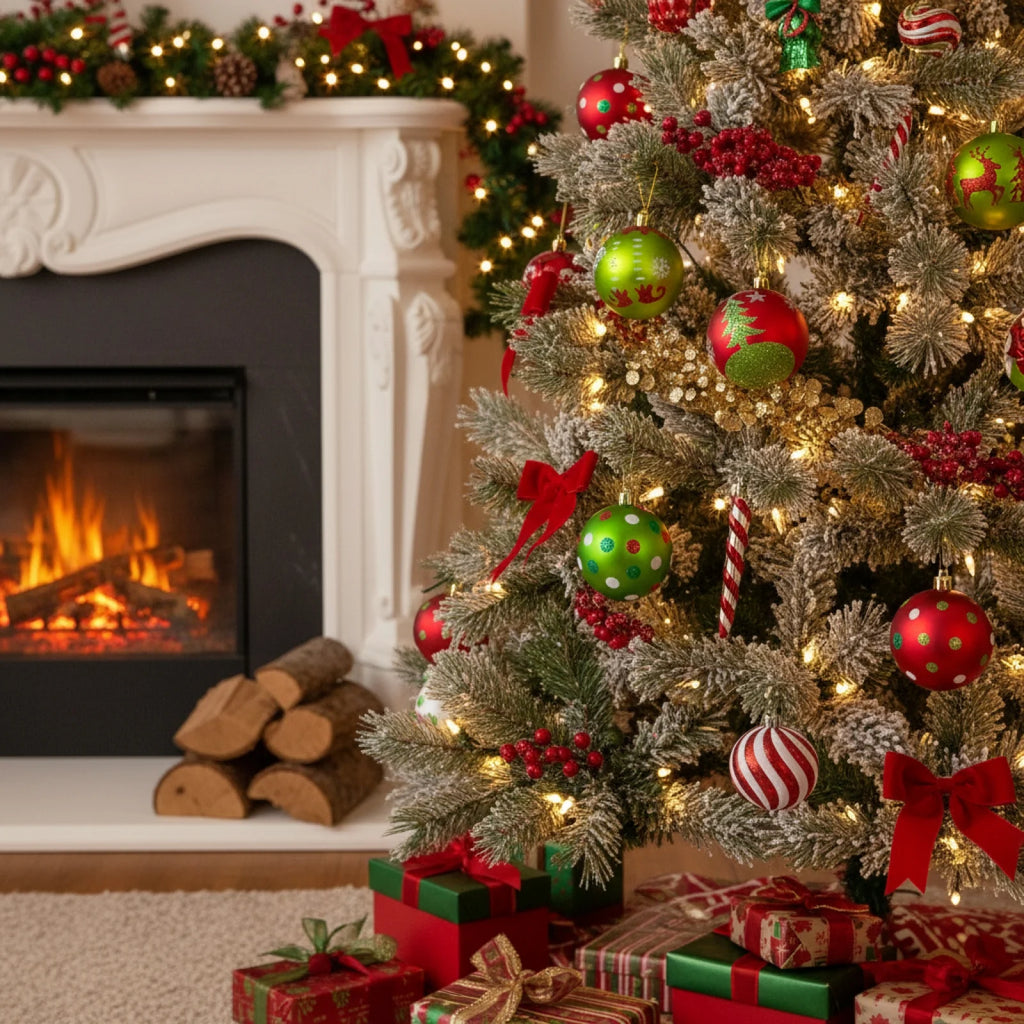 Conjunto de Enfeites de natal para Árvore - Bolas Decorativas Elegantes