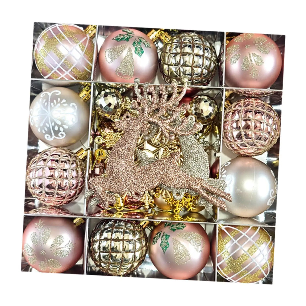 Conjunto de Enfeites de natal para Árvore - Bolas Decorativas Elegantes