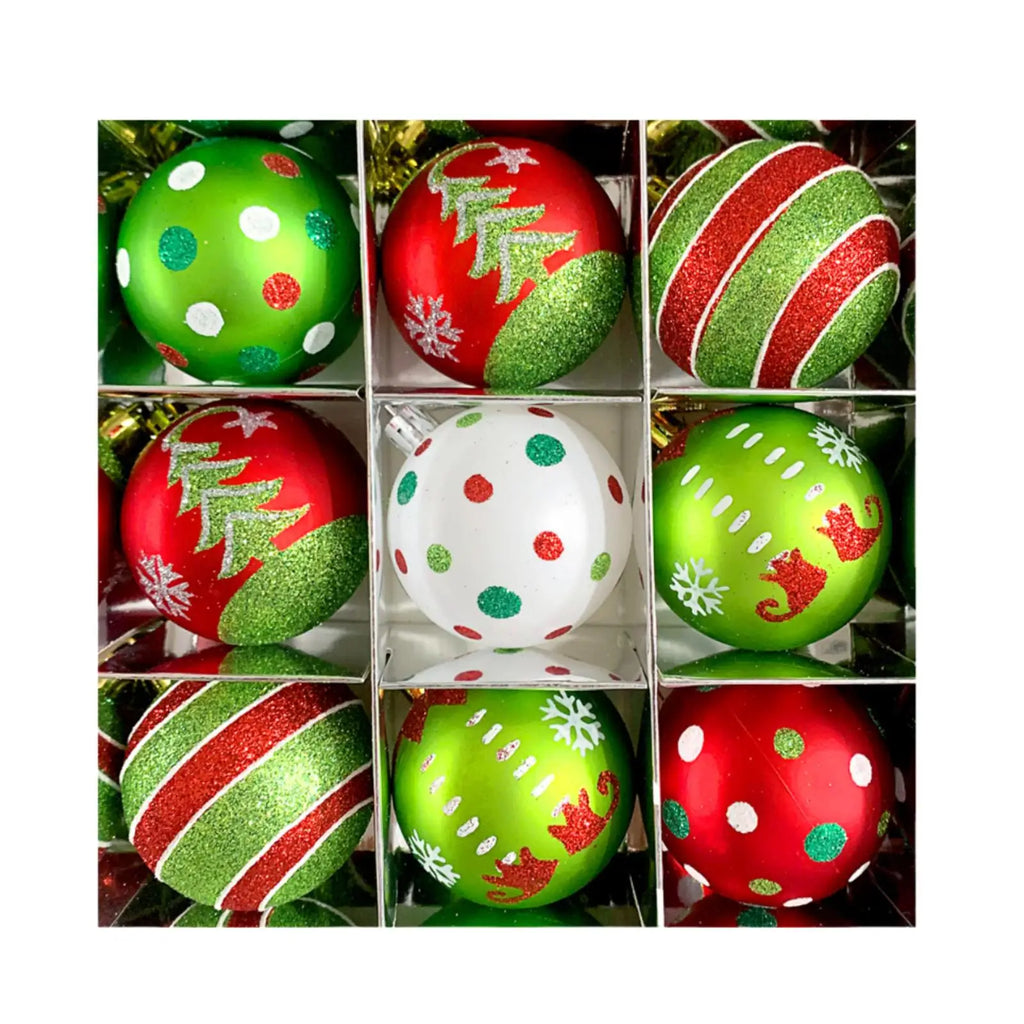 Conjunto de Enfeites de natal para Árvore - Bolas Decorativas Elegantes