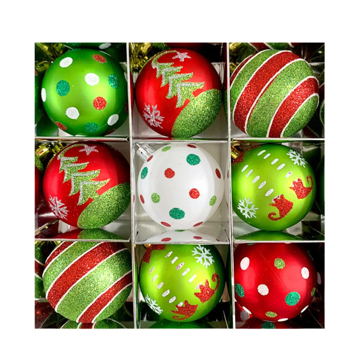 Conjunto de Enfeites de natal para Árvore - Bolas Decorativas Elegantes