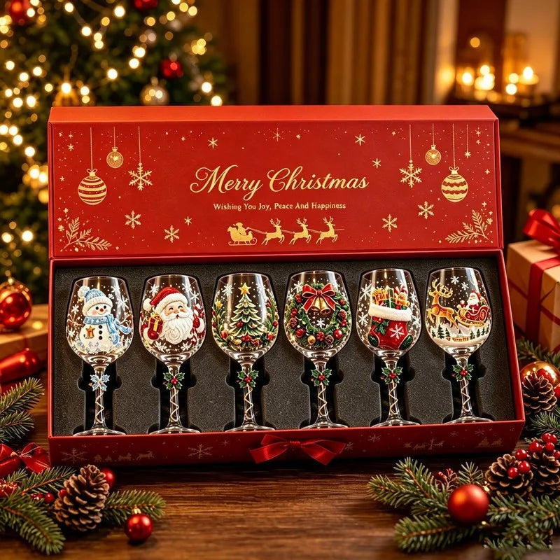 Conjunto de Copos Decorativos de Natal - Caixa de Oferta