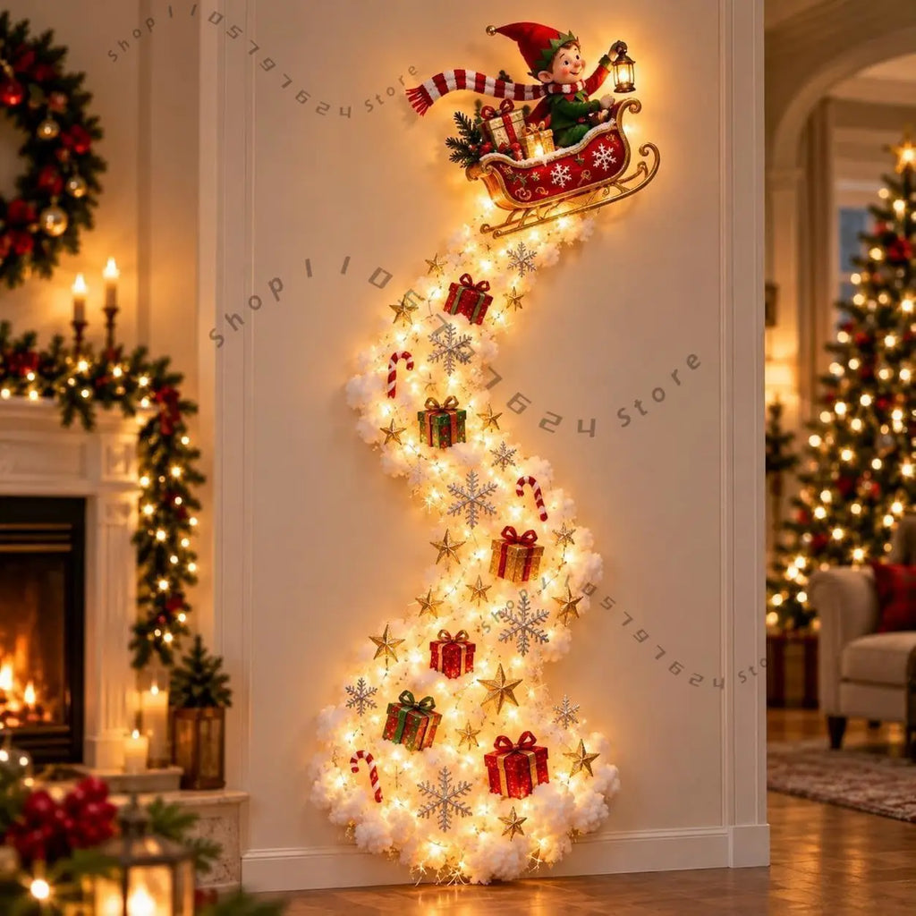 Decoração de Natal LED 3D - Árvore luminosa de Parede