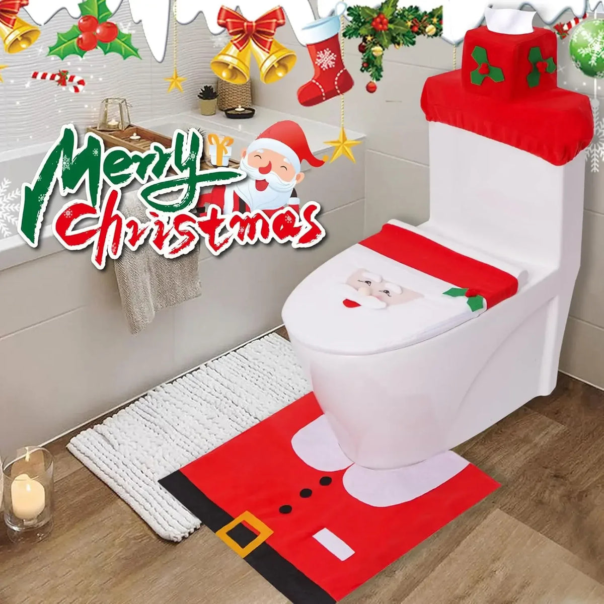 Conjunto de Decoração de Natal para Casa de Banho