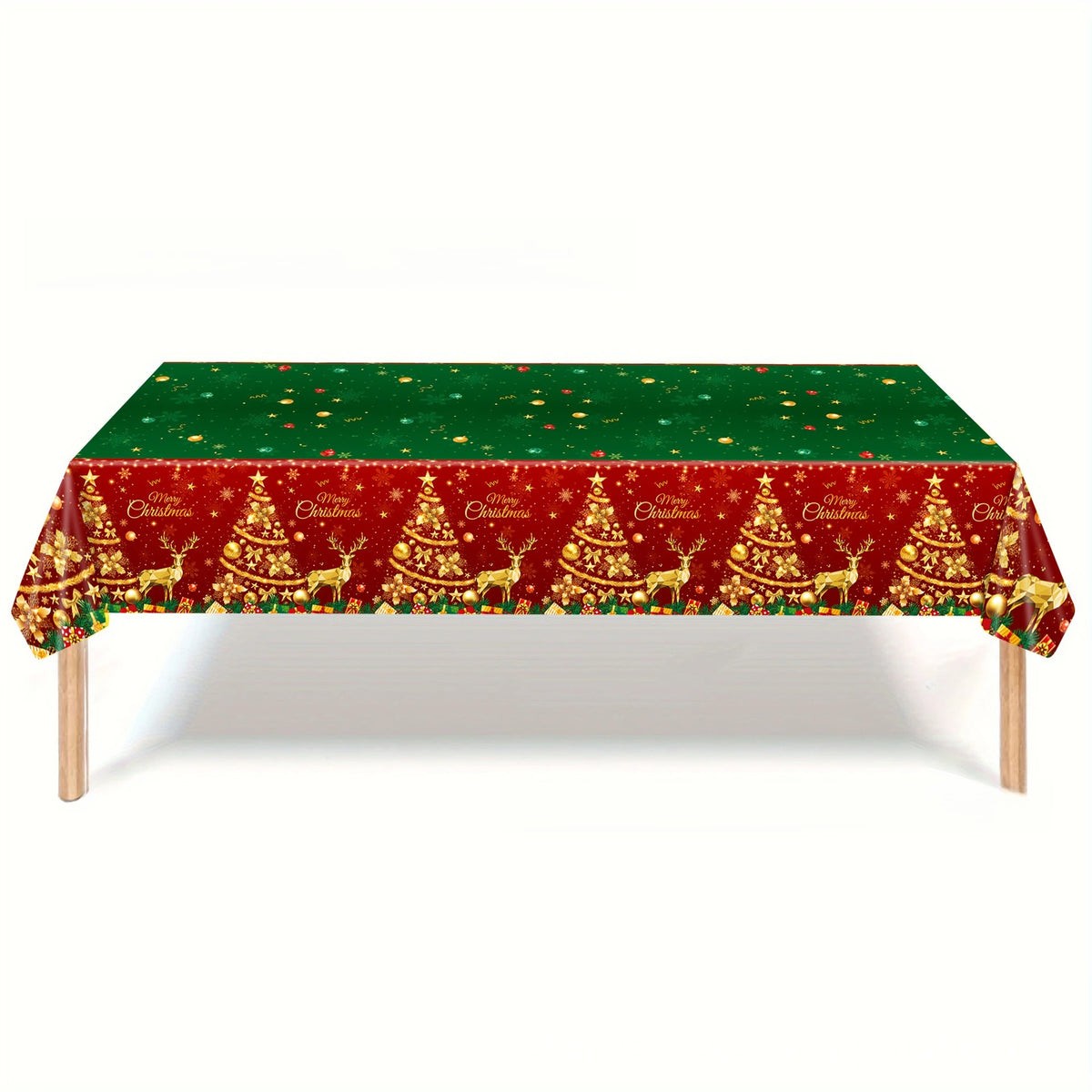 Conjunto de Mesa Descartável de Natal - Pratos, Copos e Guardanapos