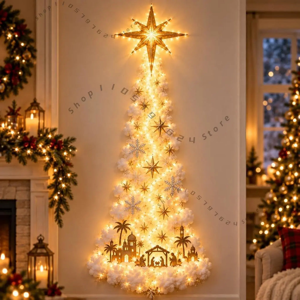 Decoração de Natal LED 3D - Árvore luminosa de Parede