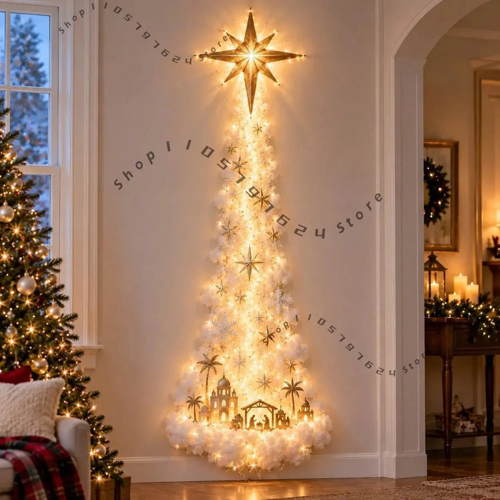 Decoração de Natal LED 3D - Árvore luminosa de Parede