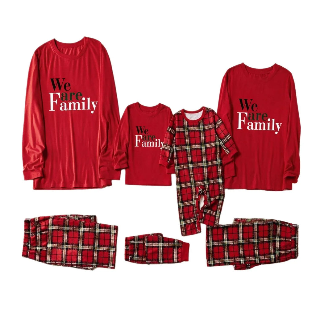Pijamas de Natal a Combinar para toda a Familia - Estampado Xadrez Vermelho