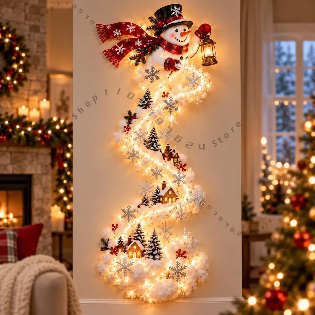 Decoração de Natal LED 3D - Árvore luminosa de Parede