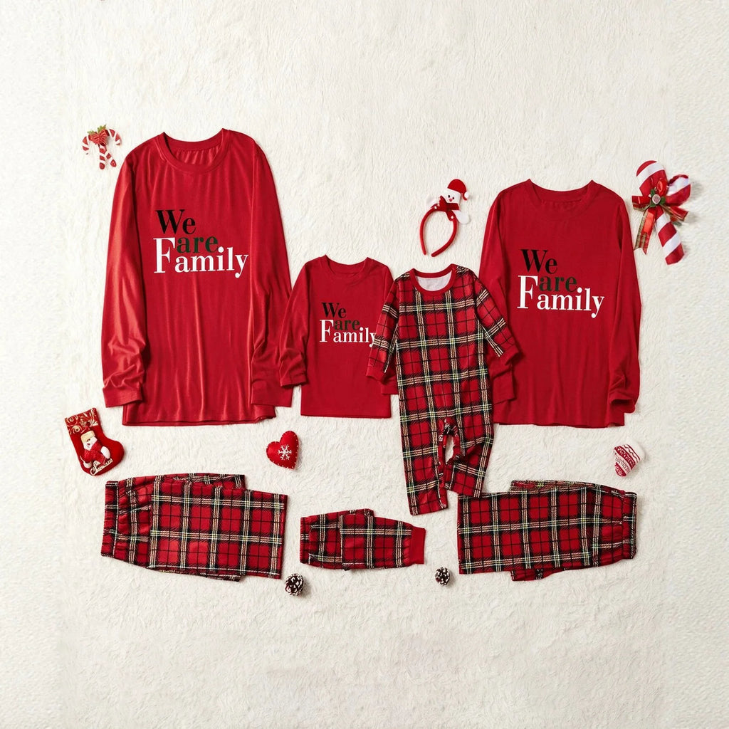 Pijamas de Natal a Combinar para toda a Familia - Estampado Xadrez Vermelho
