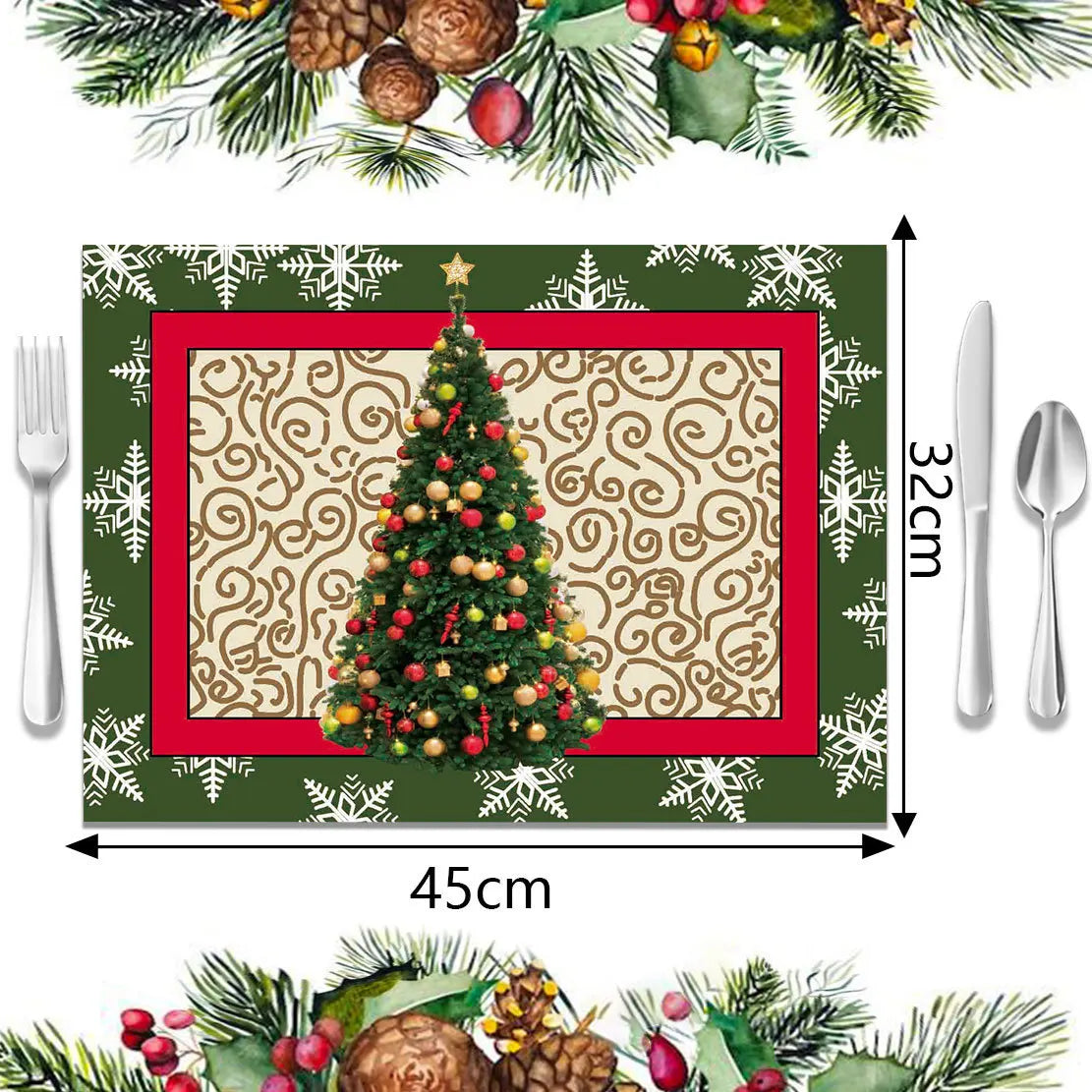 Individuais de Mesa de Natal - Decoração Festiva para Mesa