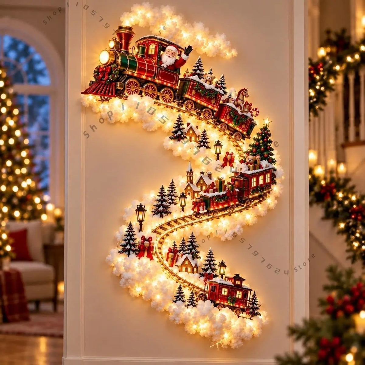 Decoração de Natal LED 3D - Árvore luminosa de Parede
