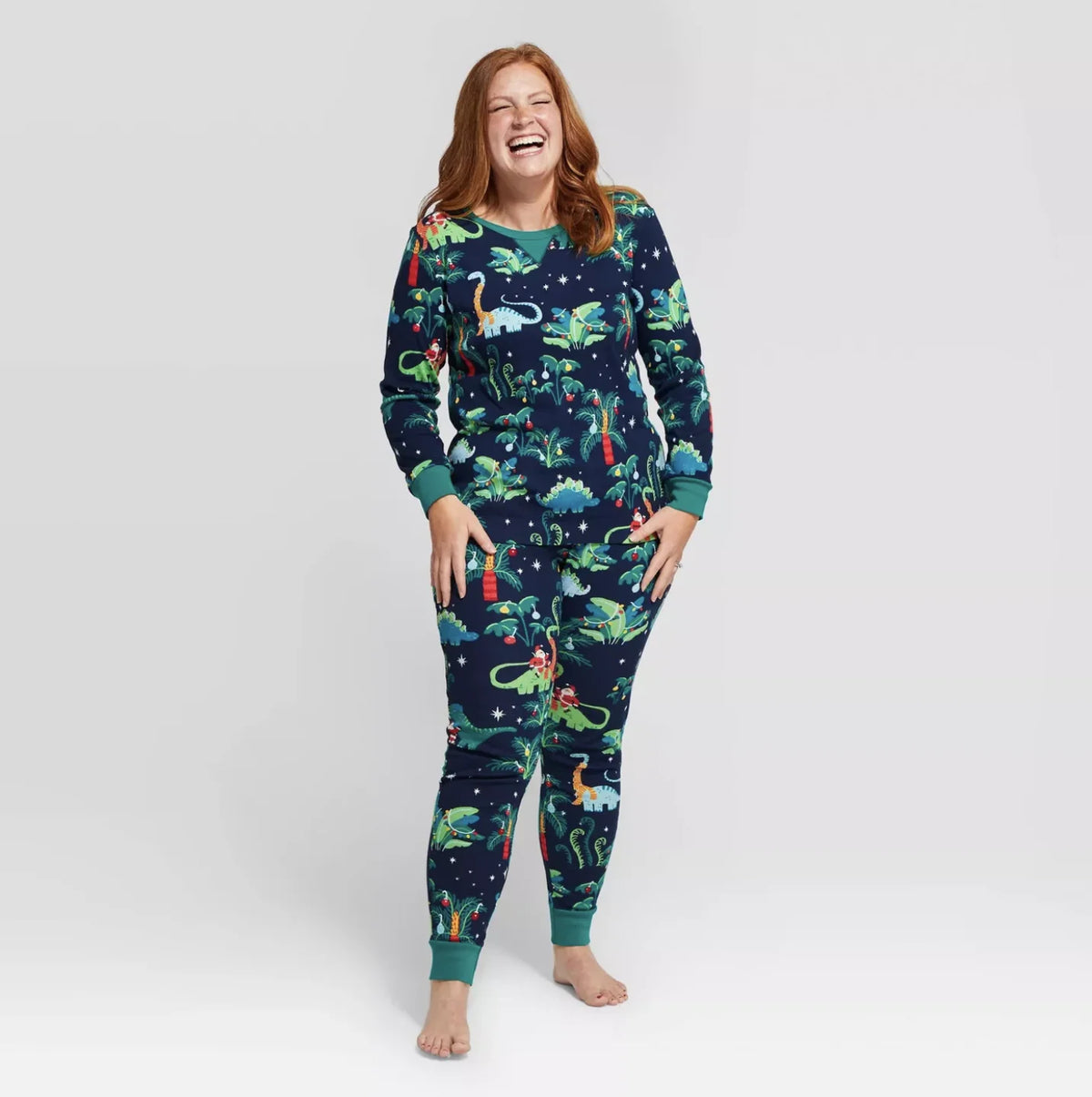 Pijamas de Natal de Dinossauros para Toda Familia