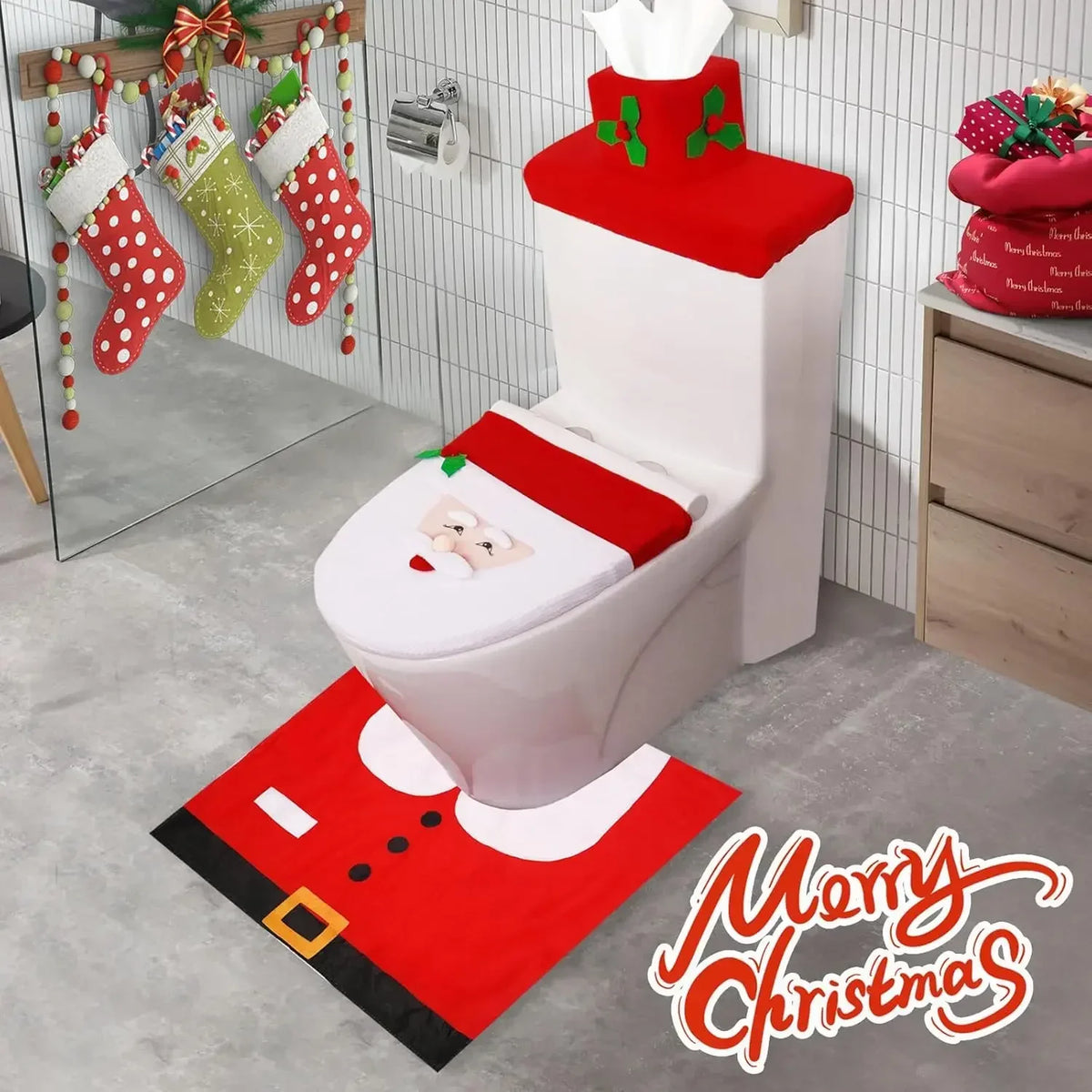 Conjunto de Decoração de Natal para Casa de Banho