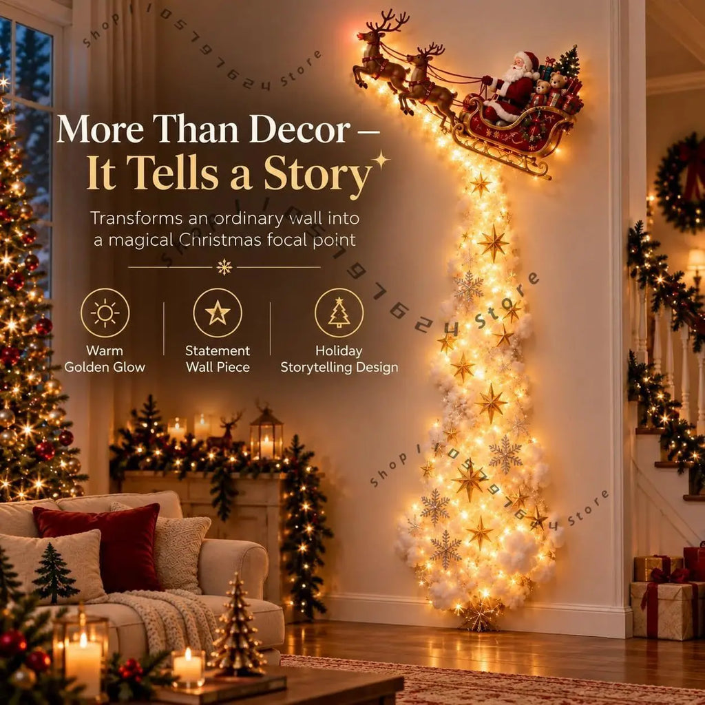 Decoração de Natal LED 3D - Árvore luminosa de Parede