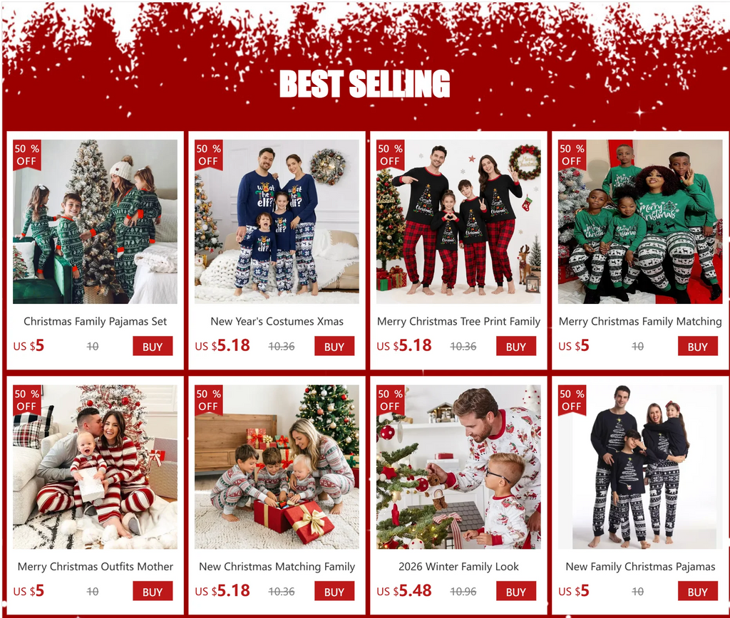 Pijamas de Natal de Dinossauros para Toda Familia