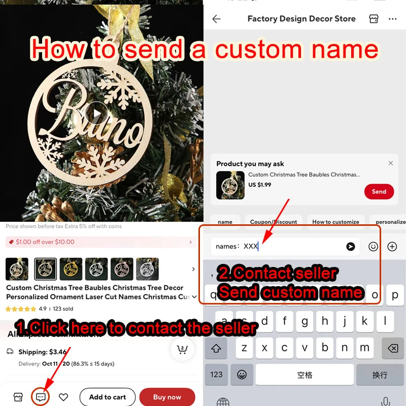 Enfeite de Natal Personalizado com Nome