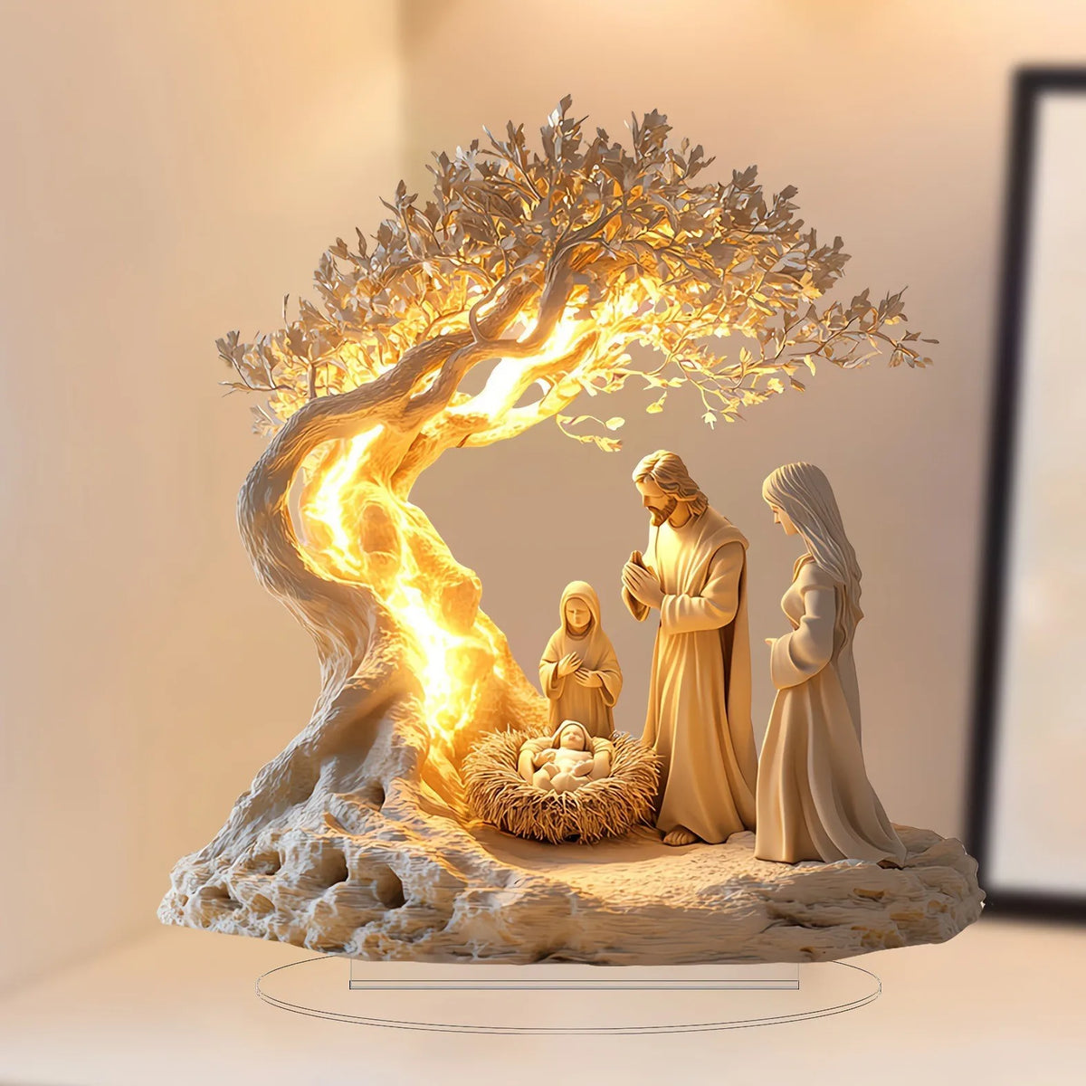 Figura Decorativa de Natal - Presépio Iluminado