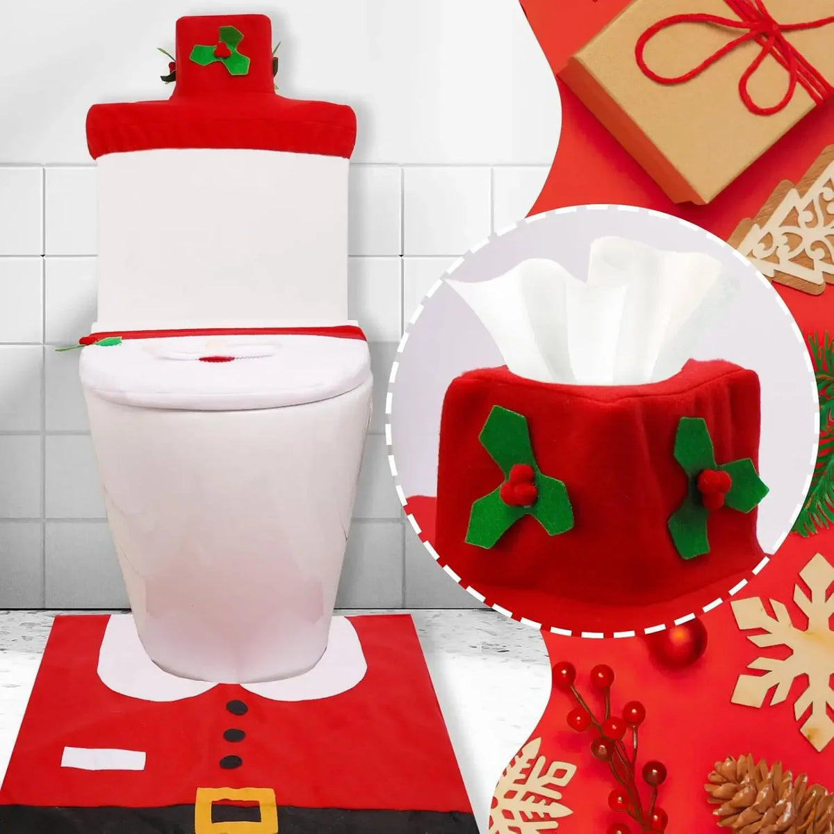Conjunto de Decoração de Natal para Casa de Banho