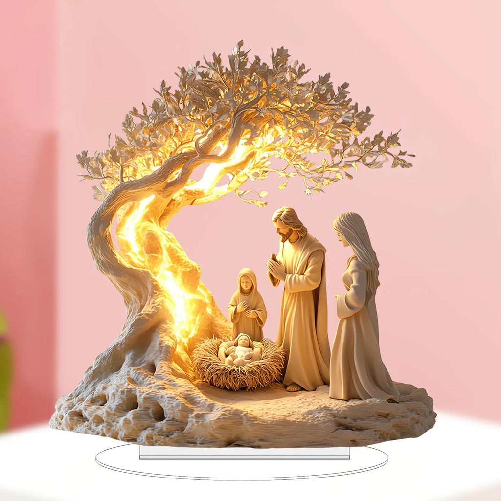 Figura Decorativa de Natal - Presépio Iluminado