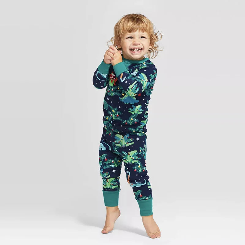 Pijamas de Natal de Dinossauros para Toda Familia