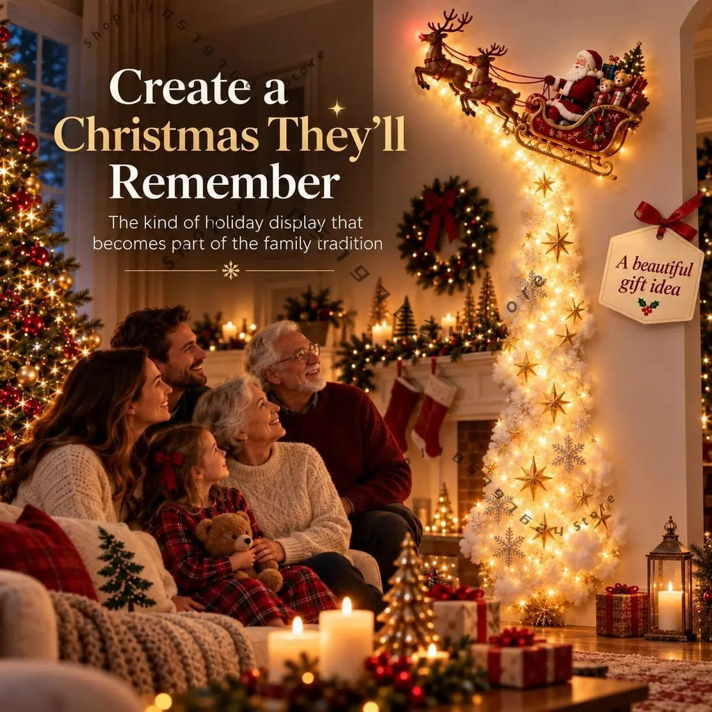 Decoração de Natal LED 3D - Árvore luminosa de Parede