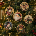 Kit DIY de Ornamentos de Natal em Madeira – Pintura de Diamantes