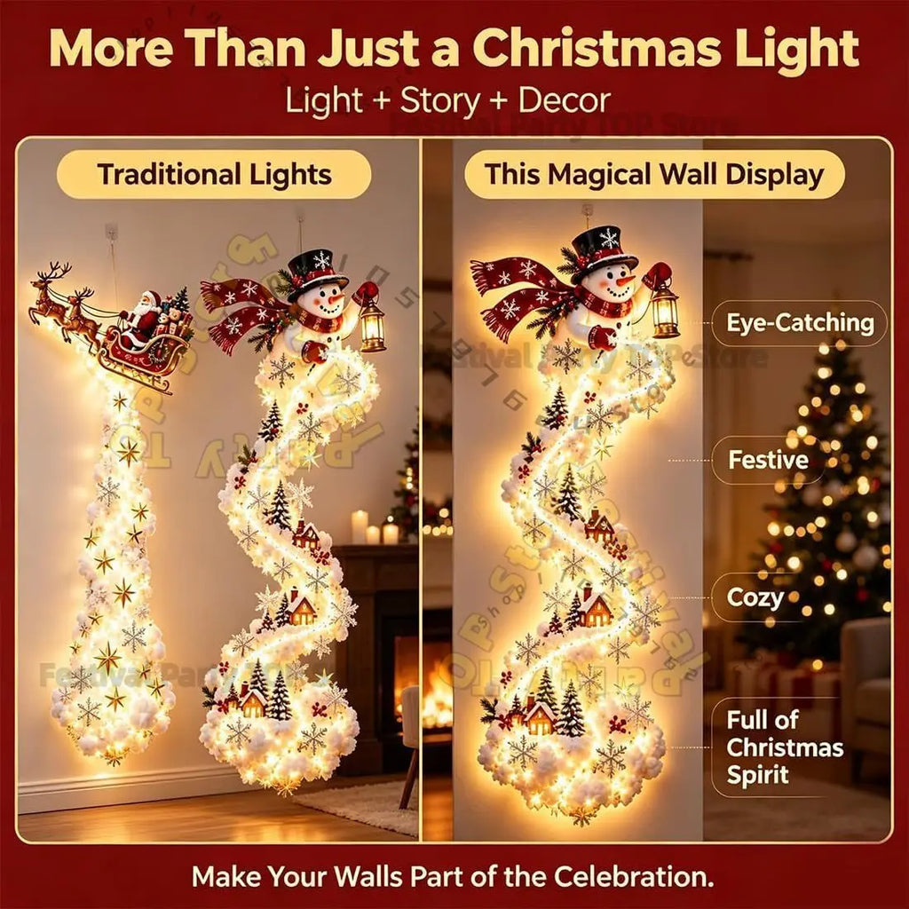 Decoração de Natal LED 3D - Árvore luminosa de Parede