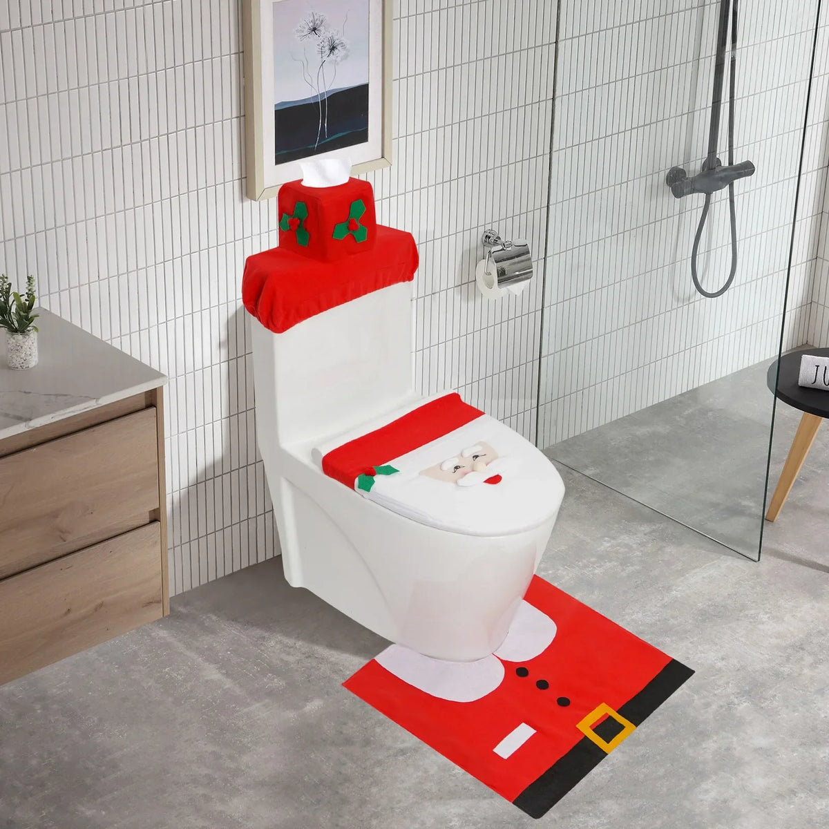 Conjunto de Decoração de Natal para Casa de Banho