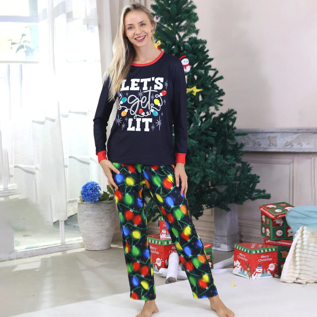 Pijamas de Natal Combinados para Toda  A Familia - Adultos, Crianças e Bebés