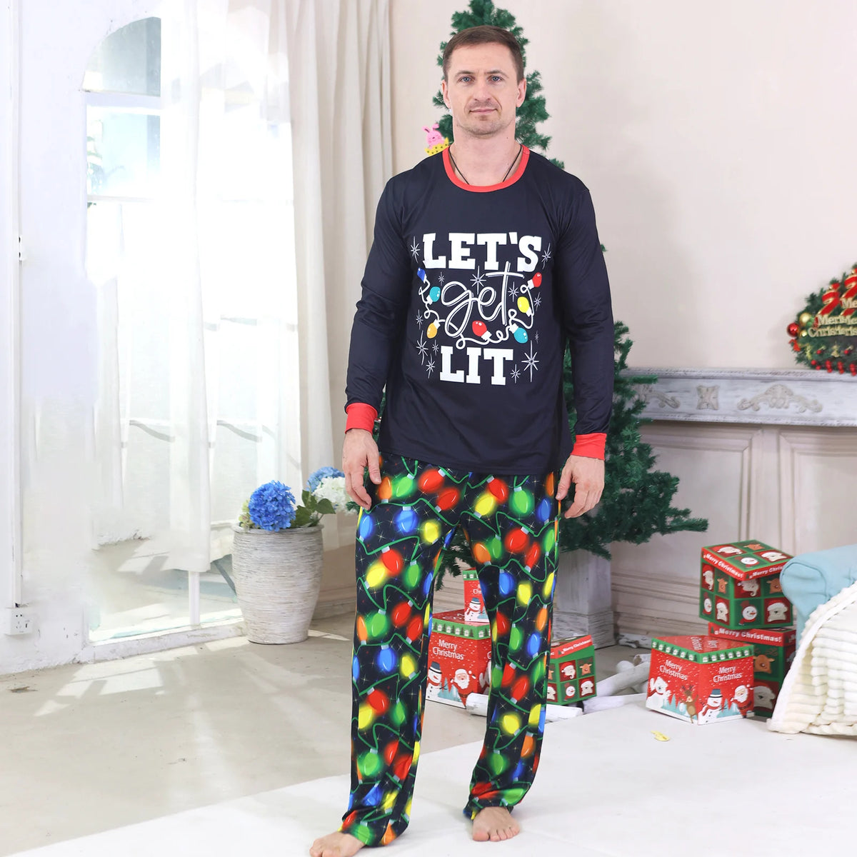 Pijamas de Natal Combinados para Toda  A Familia - Adultos, Crianças e Bebés