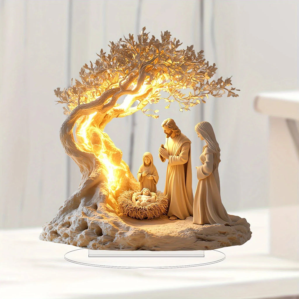 Figura Decorativa de Natal - Presépio Iluminado