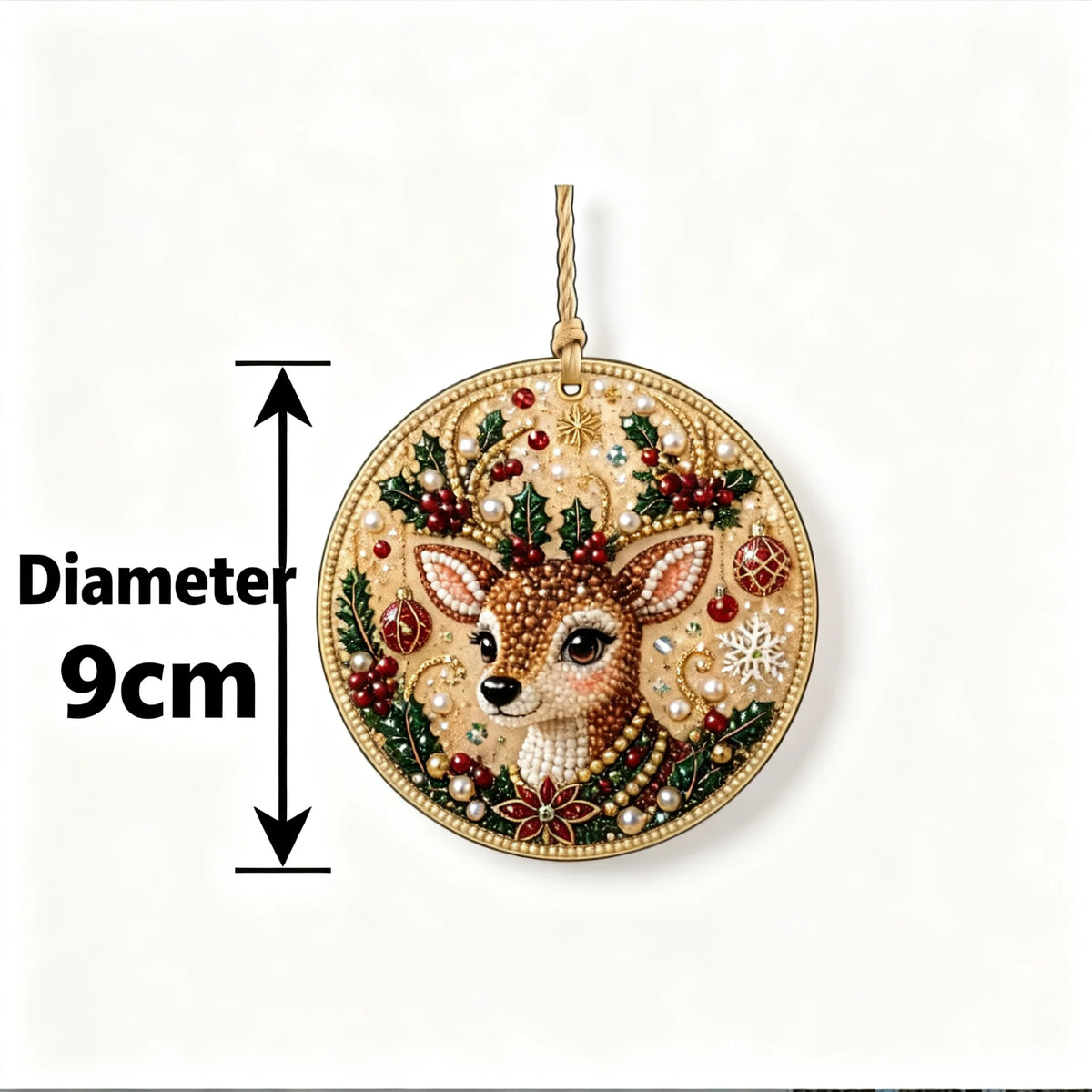 Conjunto de 6 Ornamentos de Natal DIY com Diamantes