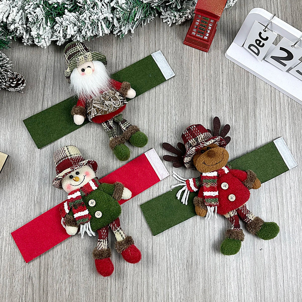 Ganchos Decorativos de Natal para Cortinas - Boneco de Neve, Rena e Pai Natal