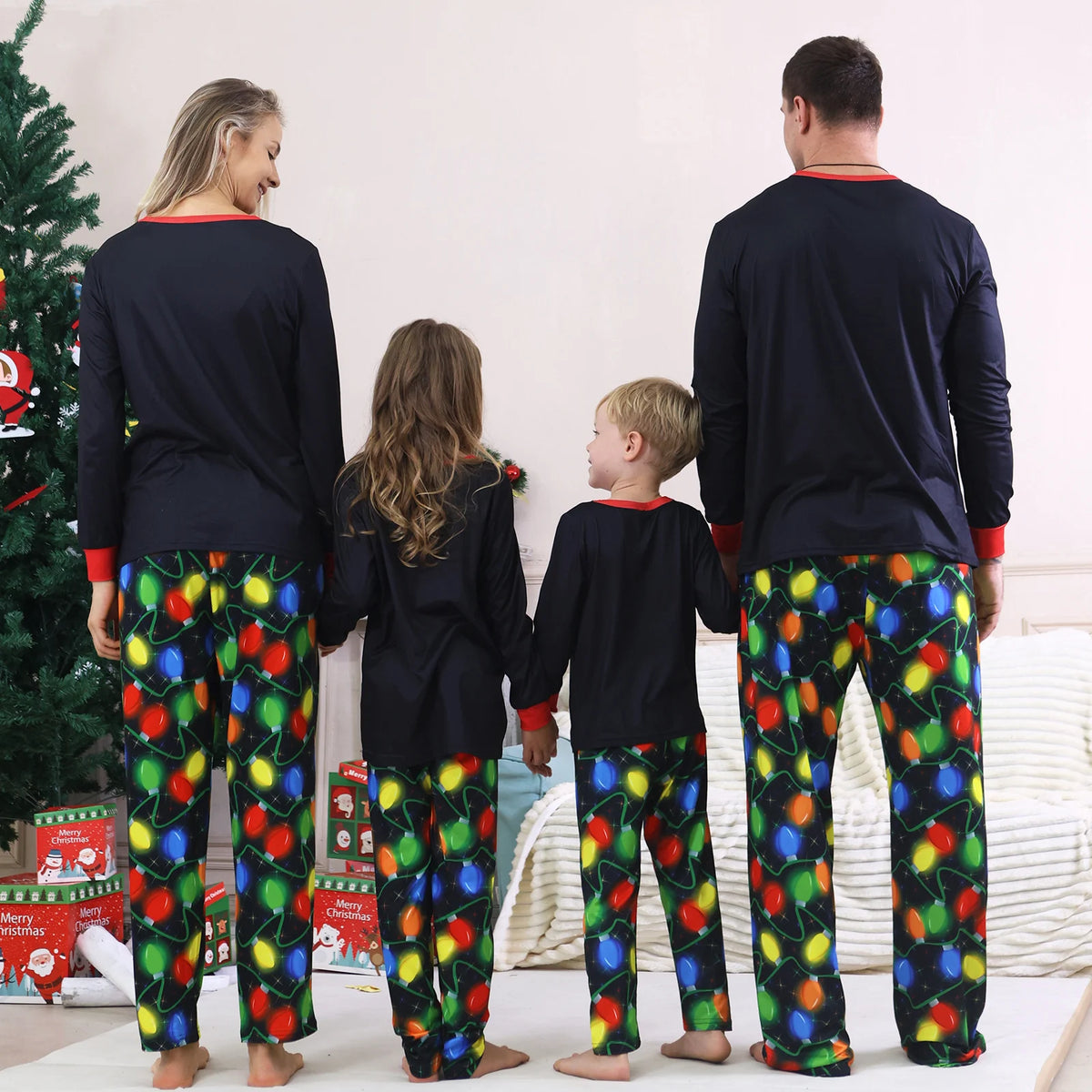 Pijamas de Natal Combinados para Toda  A Familia - Adultos, Crianças e Bebés
