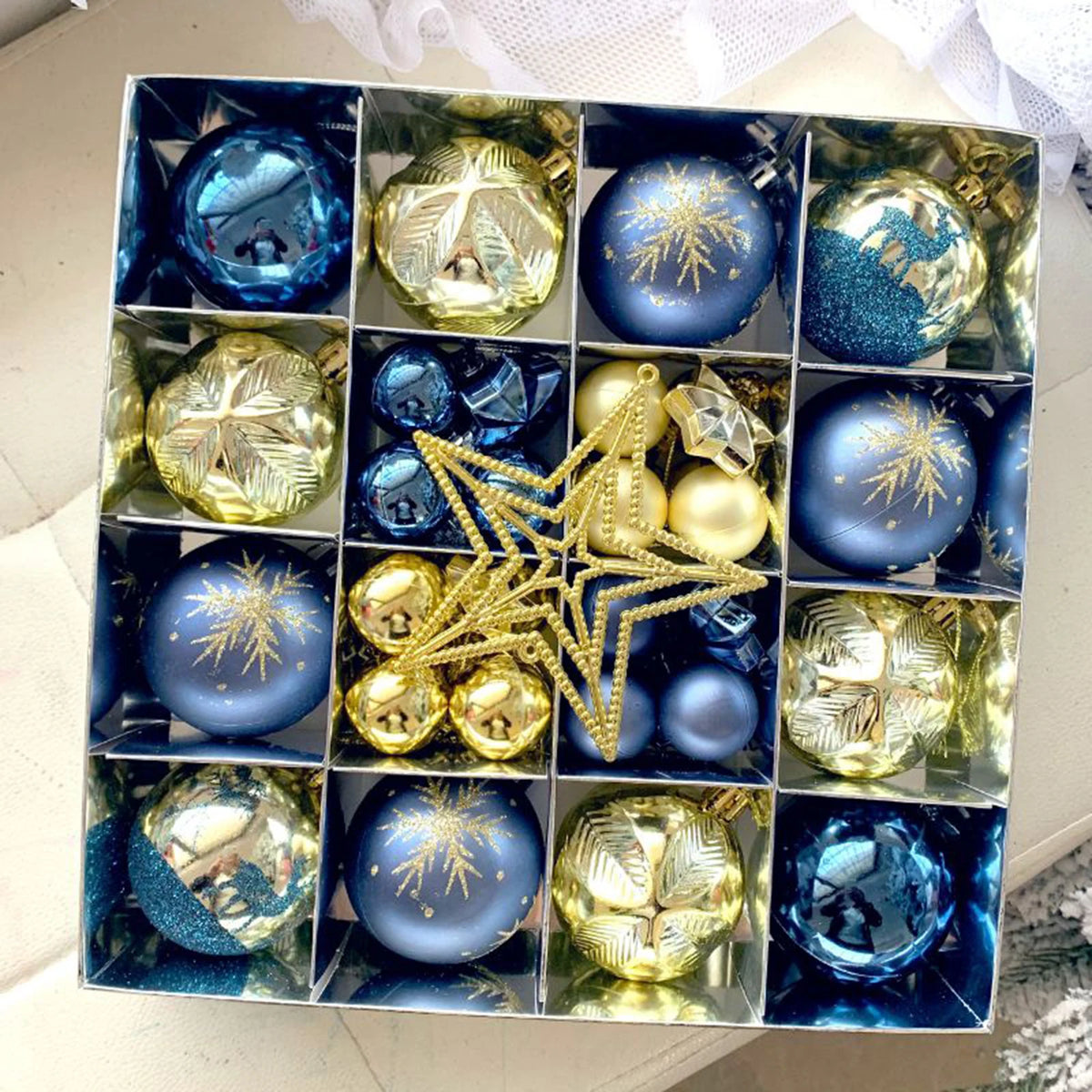 Conjunto de Enfeites de natal para Árvore - Bolas Decorativas Elegantes
